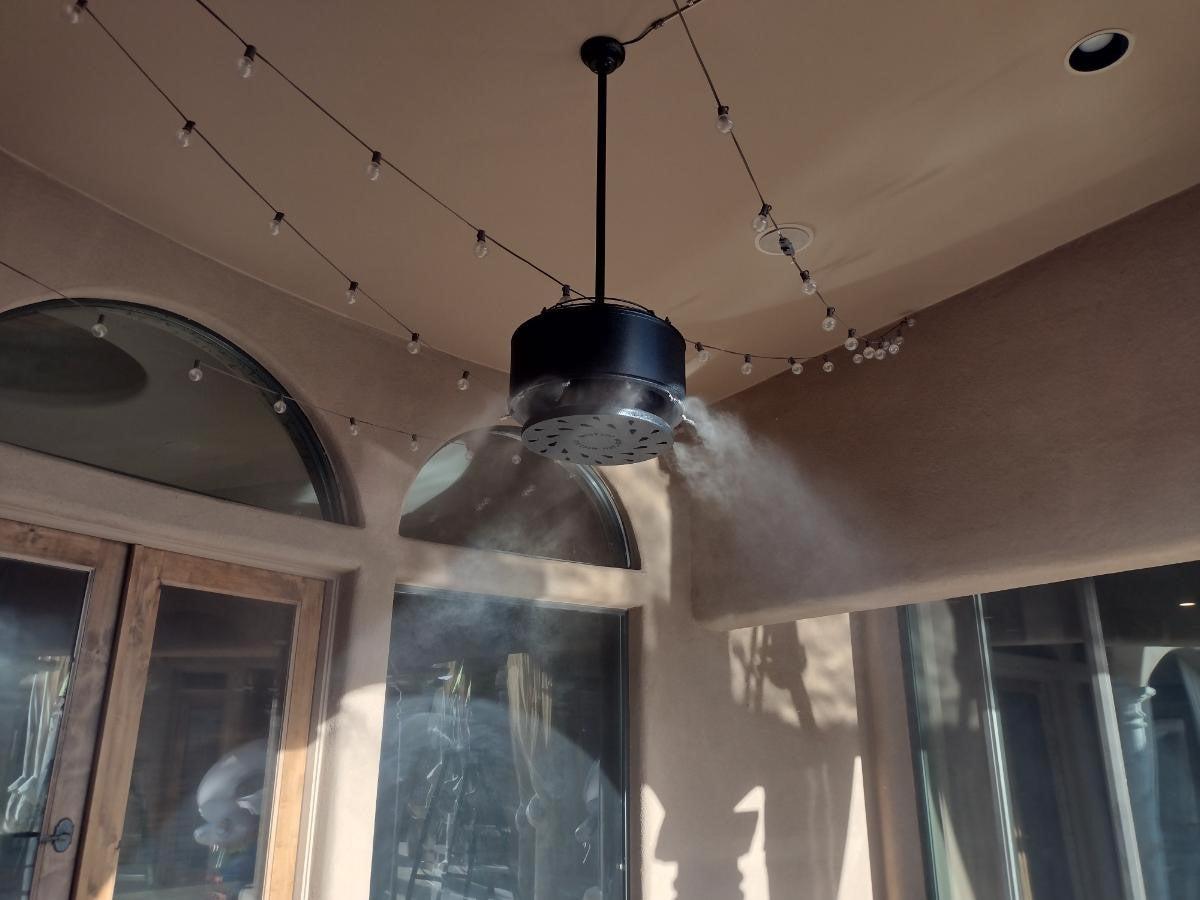 Mist360 Breeze Misting System - Cooling Misting Fan on Patio - MistAmerica
