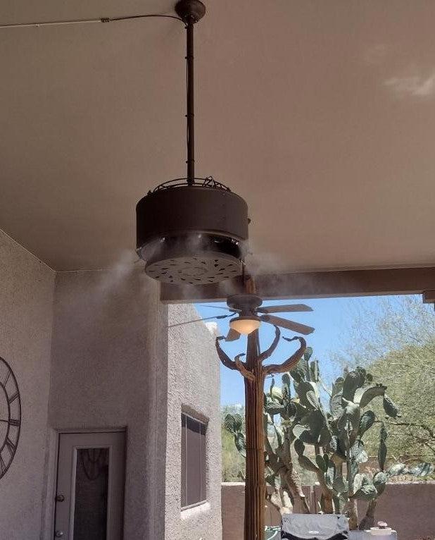 Mist360 Breeze Misting System - Cooling Misting Fan on Outdoor Ceiling Patio - MistAmerica